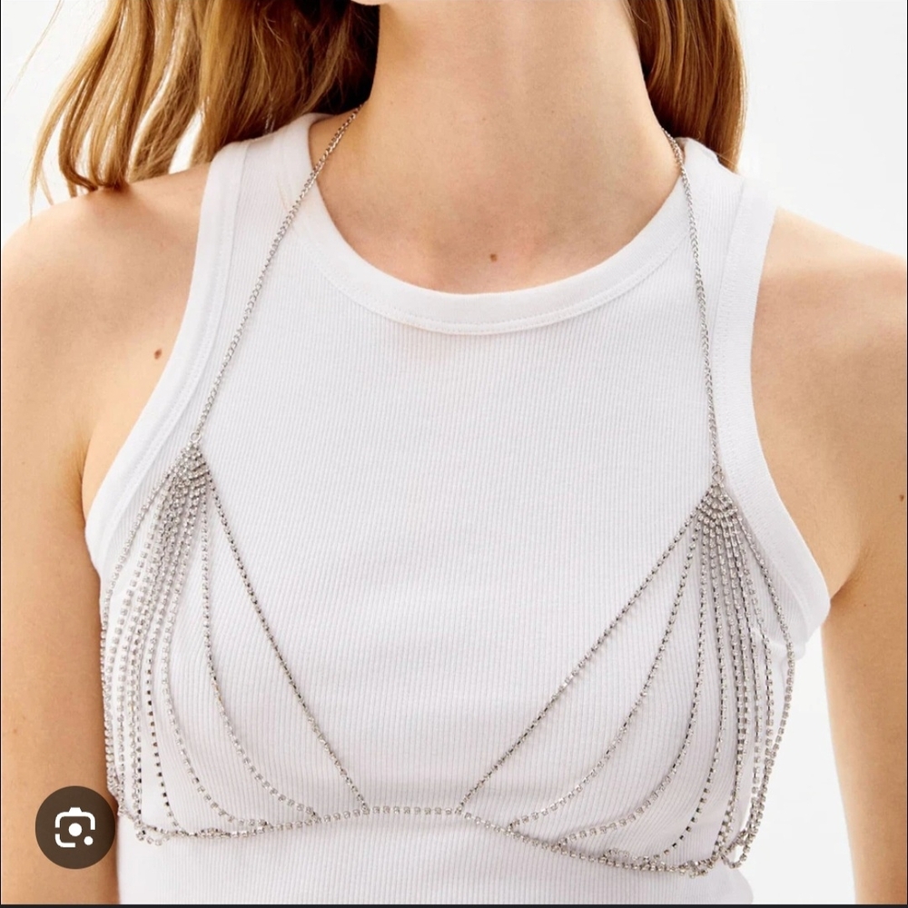 BERSHKA Body Silver Chain
